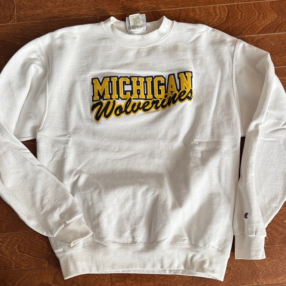 Champion Other - Champion White Michigan Wolverines Crewneck Sweater